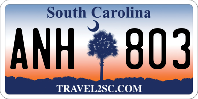 SC license plate ANH803