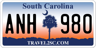 SC license plate ANH980