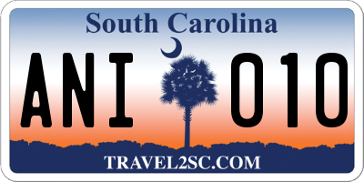 SC license plate ANI010