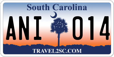 SC license plate ANI014