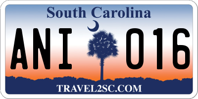 SC license plate ANI016