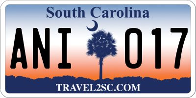 SC license plate ANI017