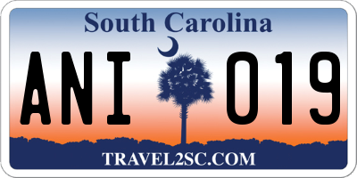 SC license plate ANI019