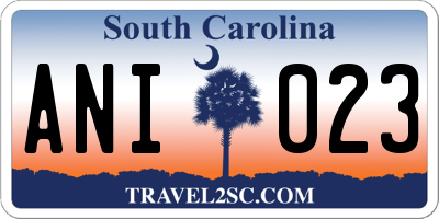 SC license plate ANI023