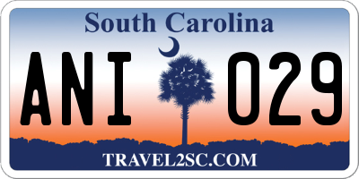 SC license plate ANI029