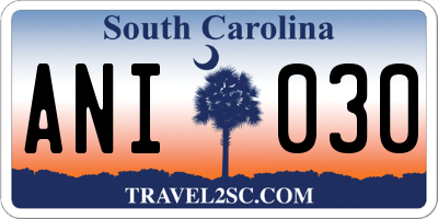 SC license plate ANI030