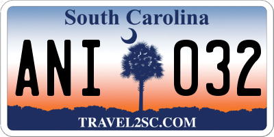 SC license plate ANI032