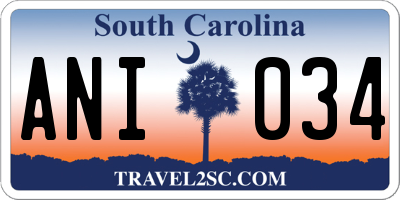 SC license plate ANI034