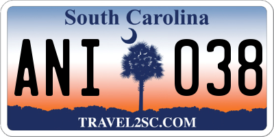 SC license plate ANI038