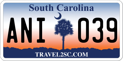 SC license plate ANI039