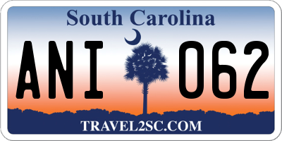 SC license plate ANI062