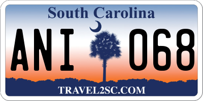 SC license plate ANI068