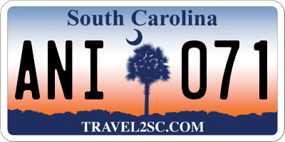 SC license plate ANI071
