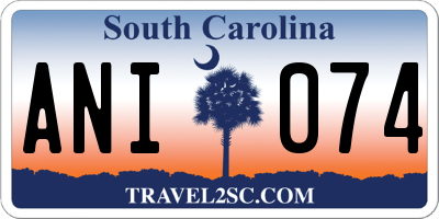 SC license plate ANI074