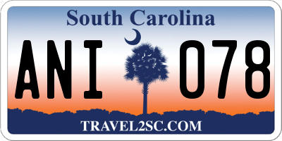 SC license plate ANI078