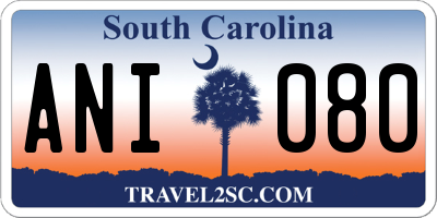 SC license plate ANI080