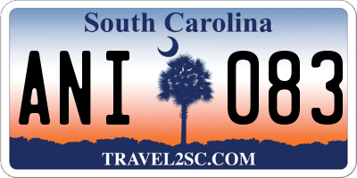 SC license plate ANI083