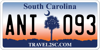 SC license plate ANI093