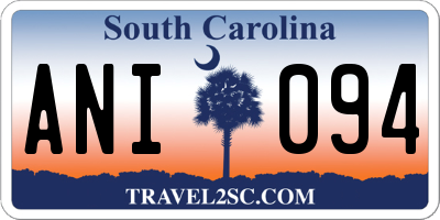 SC license plate ANI094