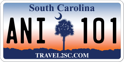 SC license plate ANI101