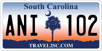 SC license plate ANI102
