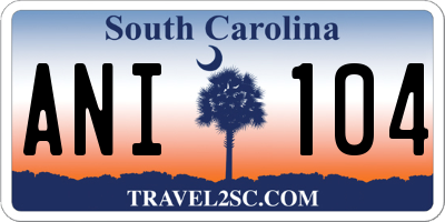 SC license plate ANI104
