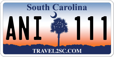 SC license plate ANI111
