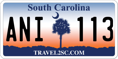SC license plate ANI113