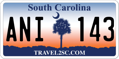 SC license plate ANI143