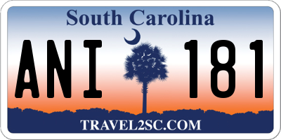 SC license plate ANI181