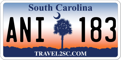 SC license plate ANI183
