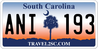 SC license plate ANI193