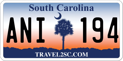 SC license plate ANI194