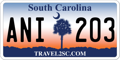SC license plate ANI203
