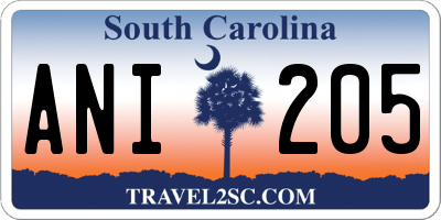 SC license plate ANI205
