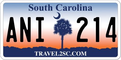 SC license plate ANI214