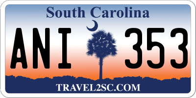 SC license plate ANI353