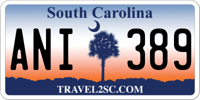 SC license plate ANI389