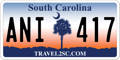 SC license plate ANI417