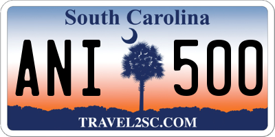 SC license plate ANI500
