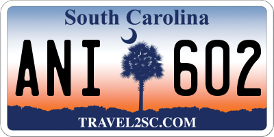 SC license plate ANI602