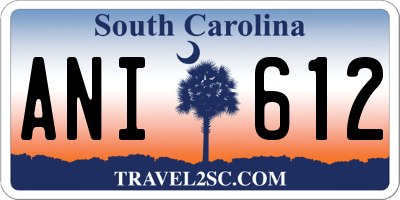 SC license plate ANI612