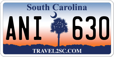 SC license plate ANI630