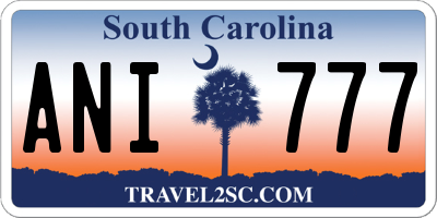 SC license plate ANI777