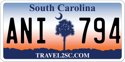 SC license plate ANI794