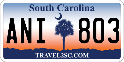 SC license plate ANI803