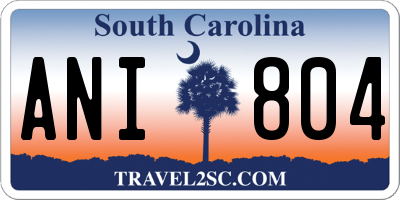 SC license plate ANI804