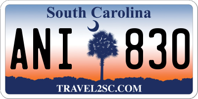 SC license plate ANI830