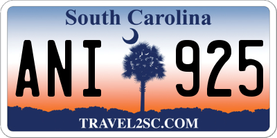 SC license plate ANI925
