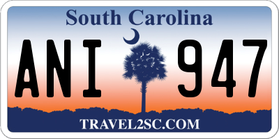 SC license plate ANI947